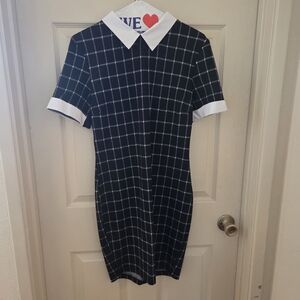 Fashion Nova Black and White Plaid Mini Dress
